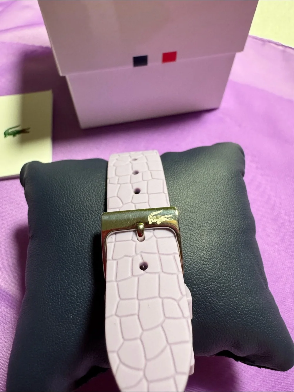 Lacoste Lavender Silicone Crocodile-Textured Women's Watch